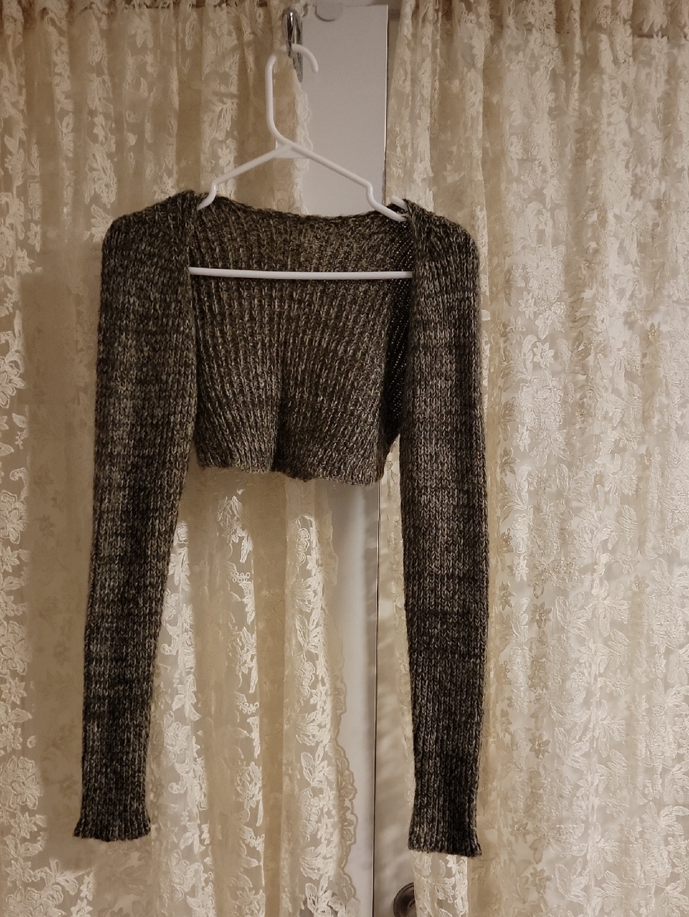 Cropped Green Shrug Sweater
